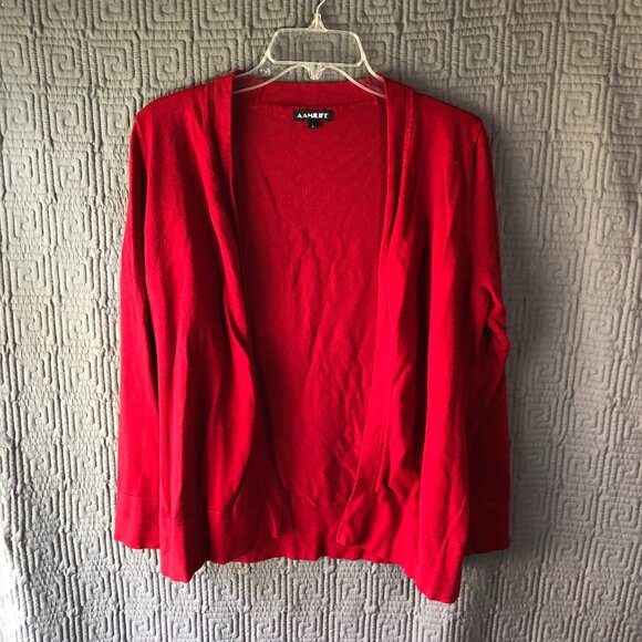 Aamilife Cardigan Womens Size Large Red Long Sleeve Viscose Blend - Picture 1 of 7
